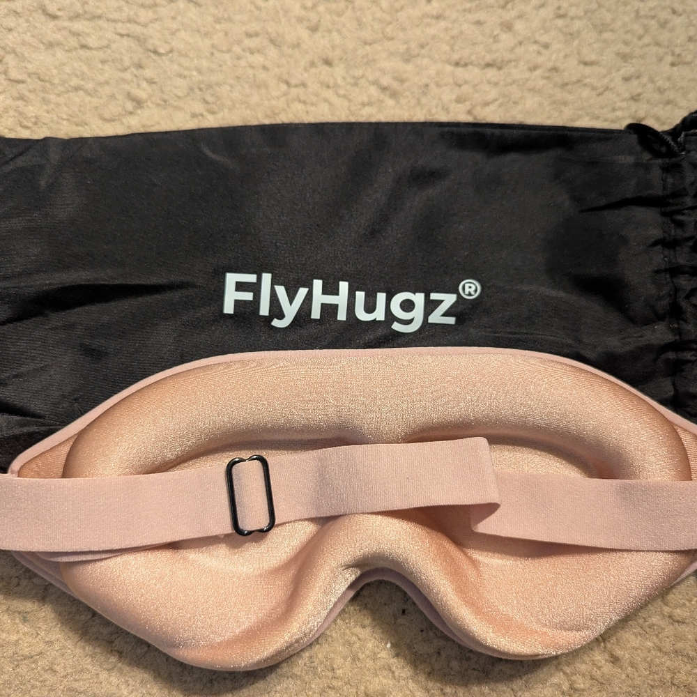 FlyHugz Pink Sleep Mask With Bag - Picture 2 of 2